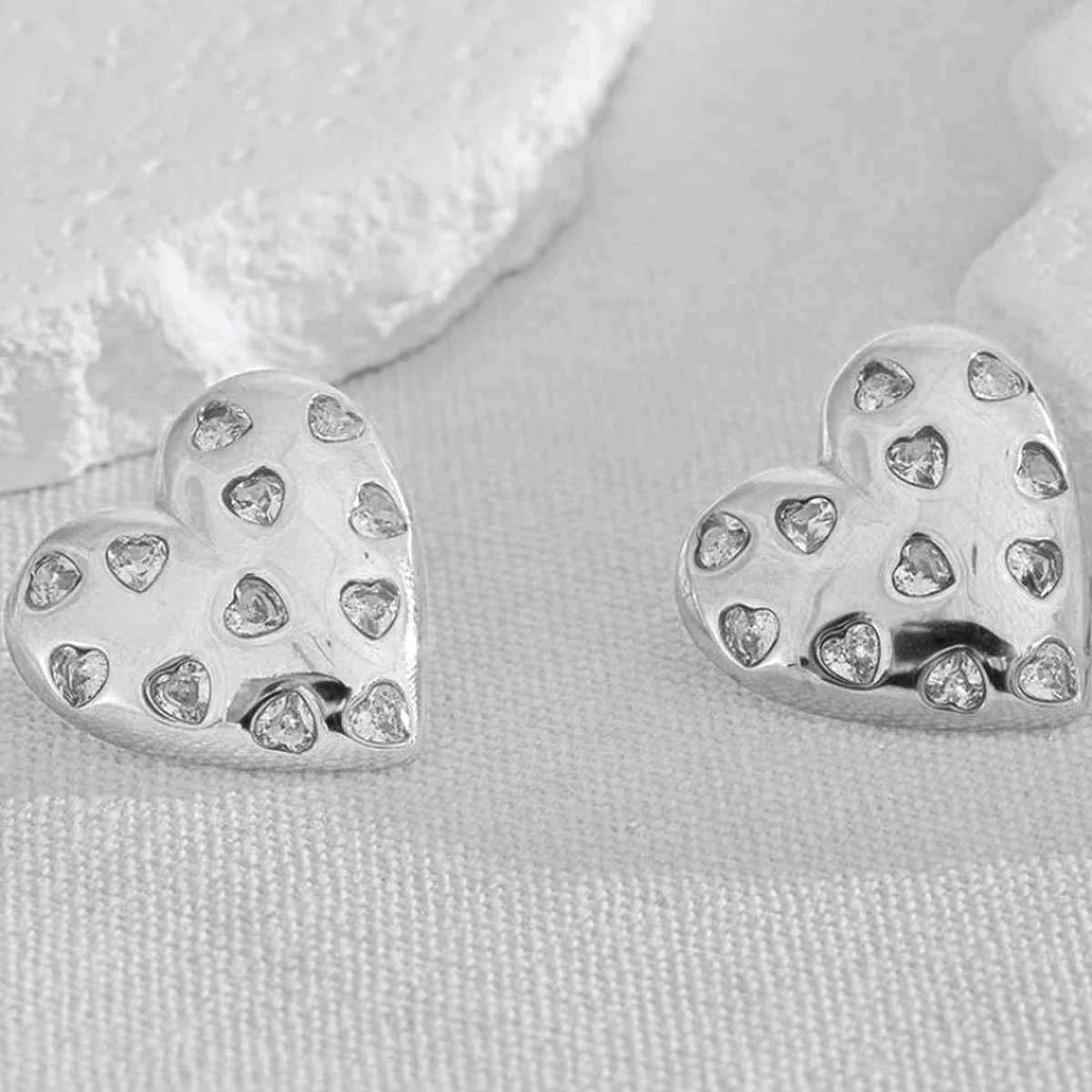 Heart Diamond Studs