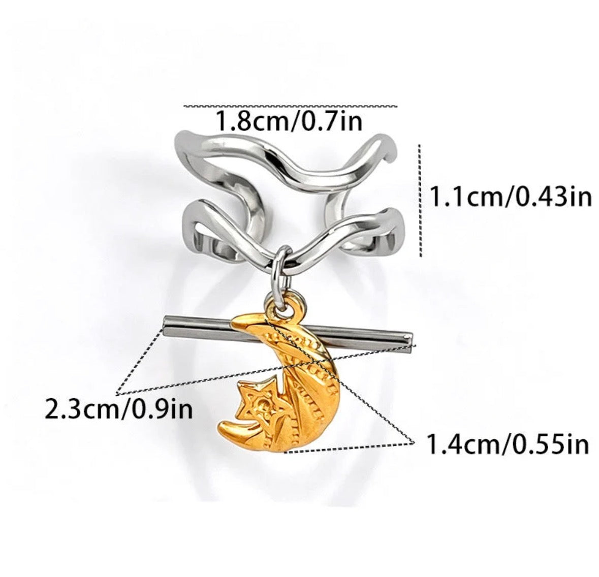 Moon Shell Drop Ring