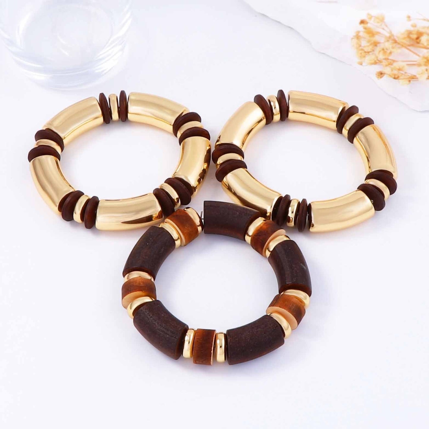 Wooden Bracelet and Neck Stack