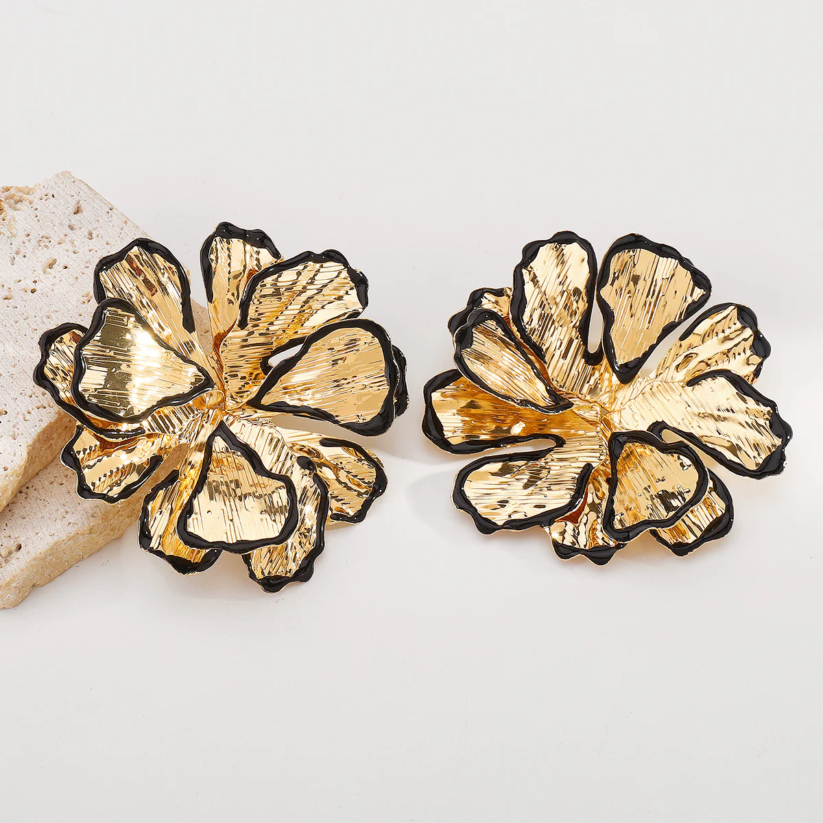 Golden Black Outline Earrings