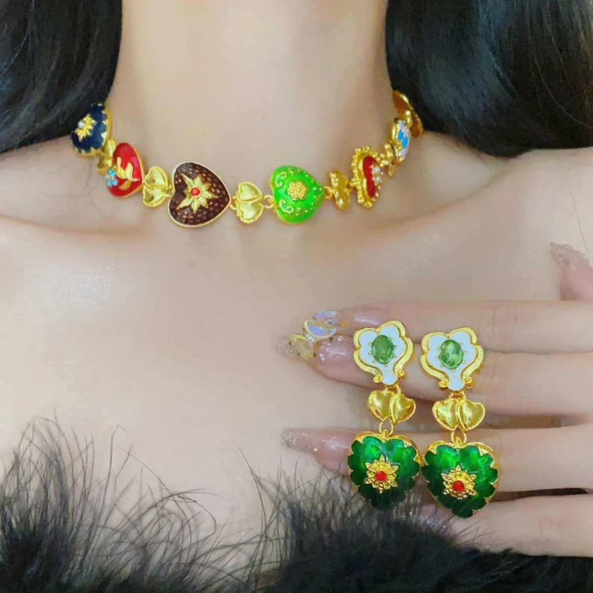 Rainbow Heart Enamel Set
