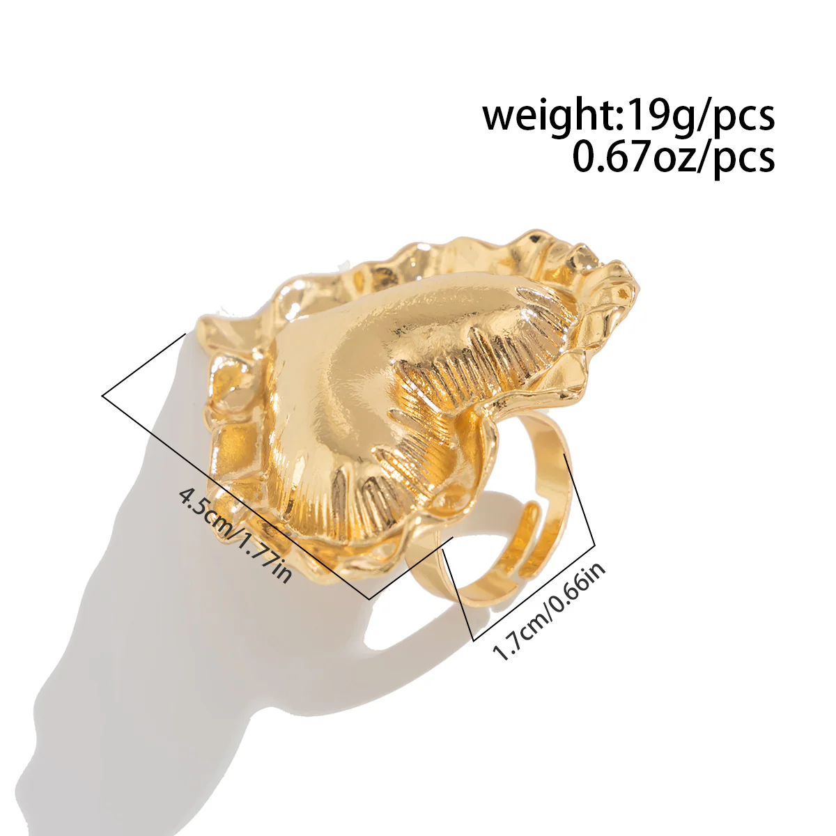 Cushioned Heart Golden Ring