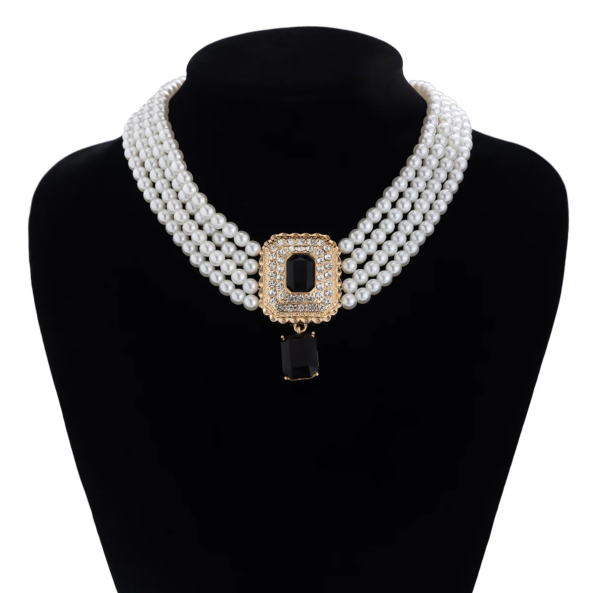 Black Pearl Choker and Earring Set