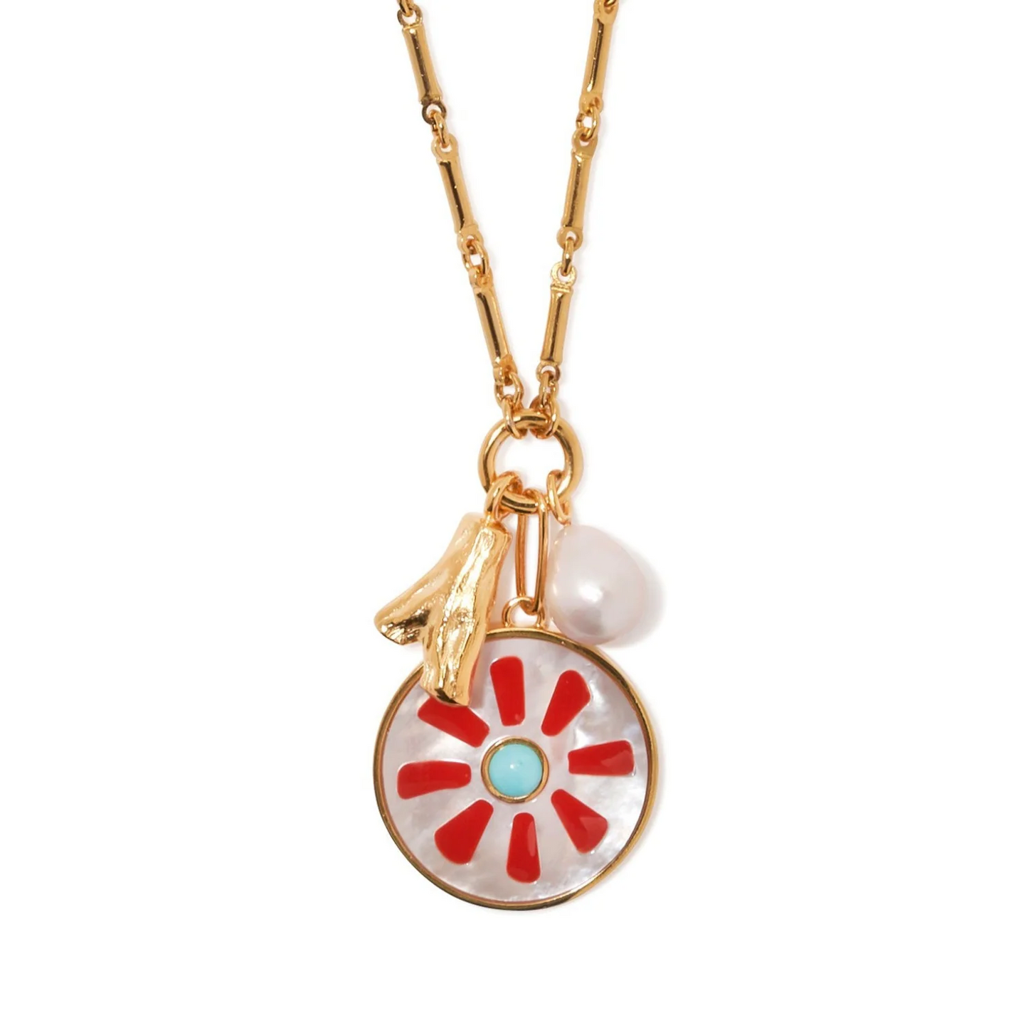 White Lemon Charm Necklace