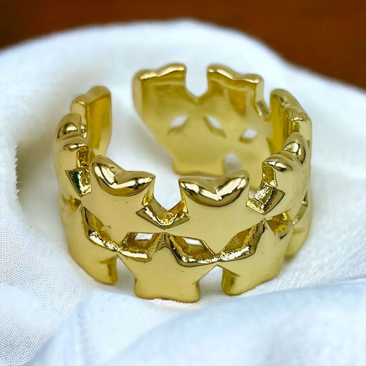 Double Line Star Ring