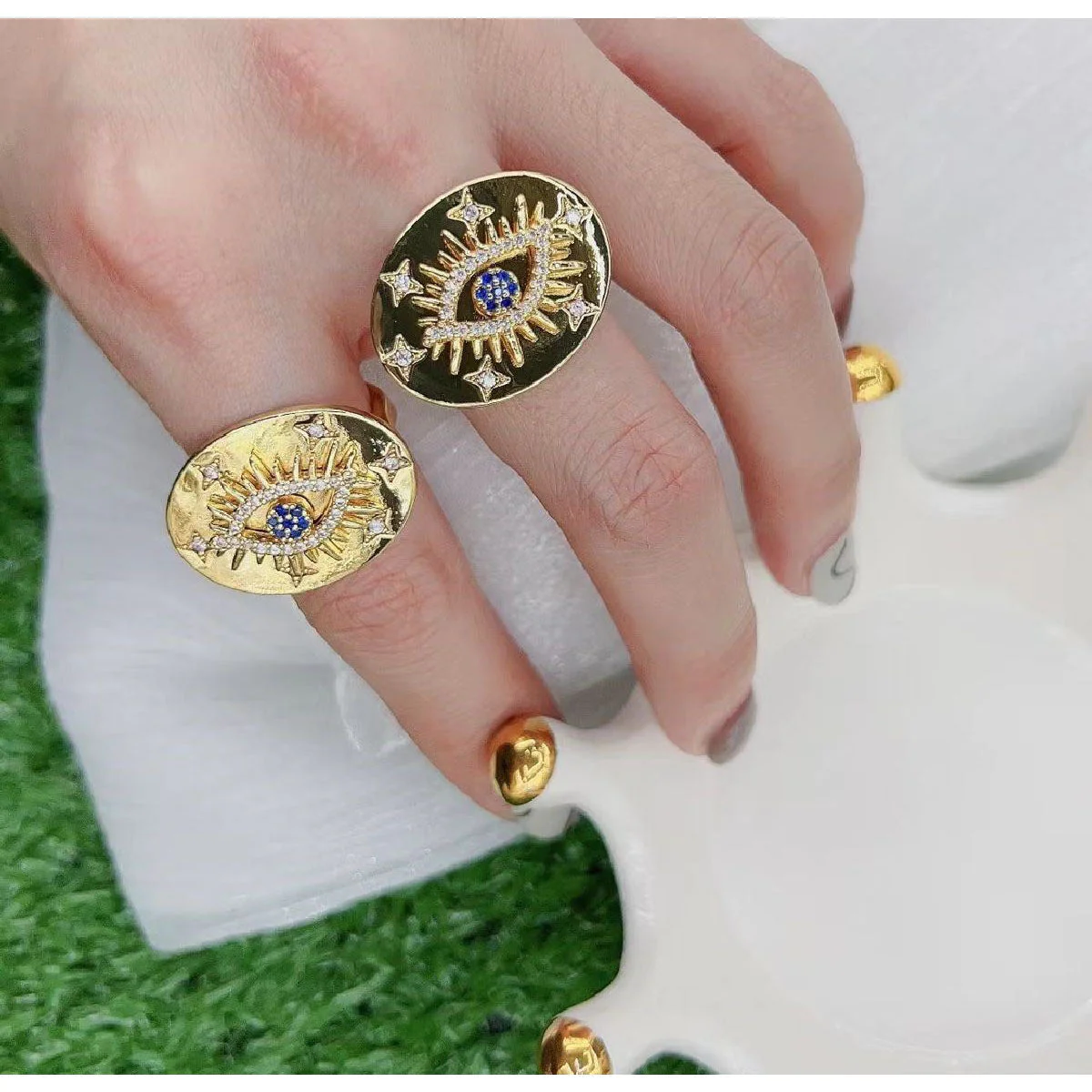 Diamond Evil Eye Ring