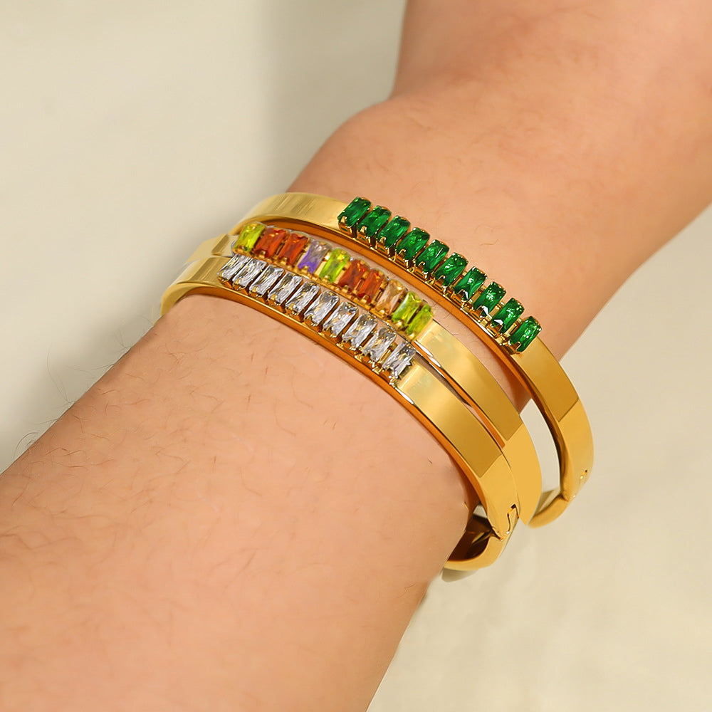 Multi Coloured Crystal Kada