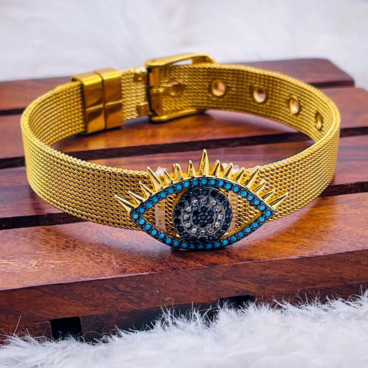 Evil Eye Golden Strap Bracelet