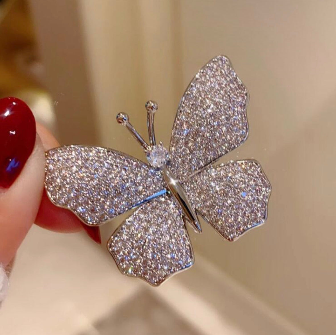 Diamond Butterfly Brooch