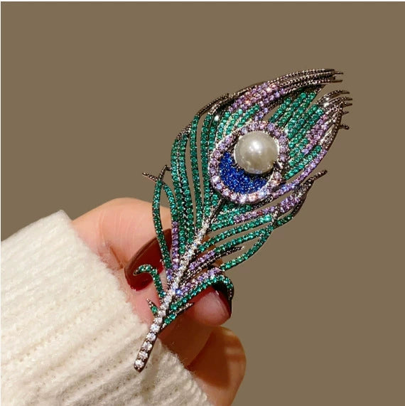 Peacock Feather Brooch