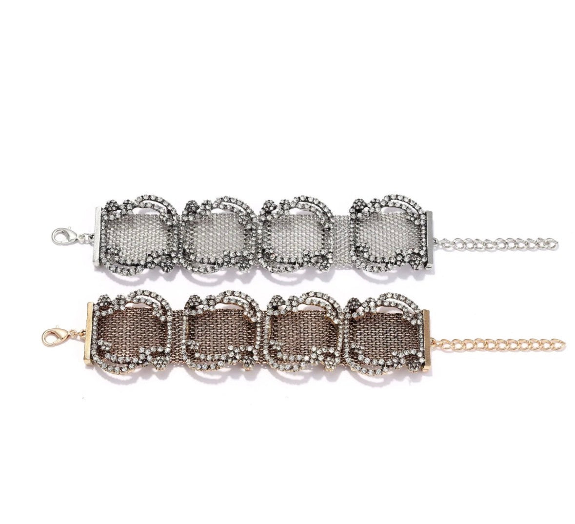 Silver Mesh Diamond Bracelet