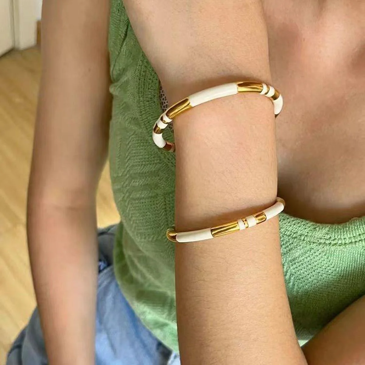 Capri White Bangle