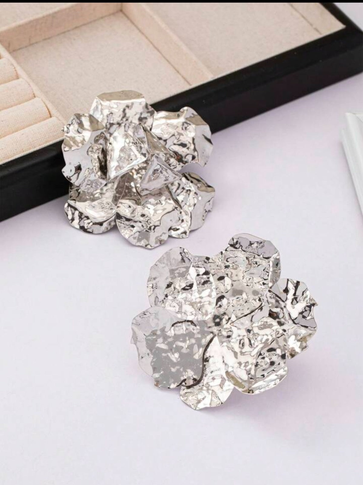 Silver Foil Earring