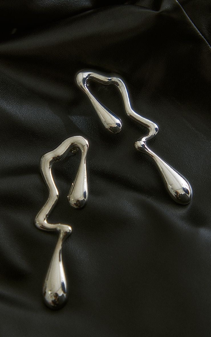 Silver Melted Earrings