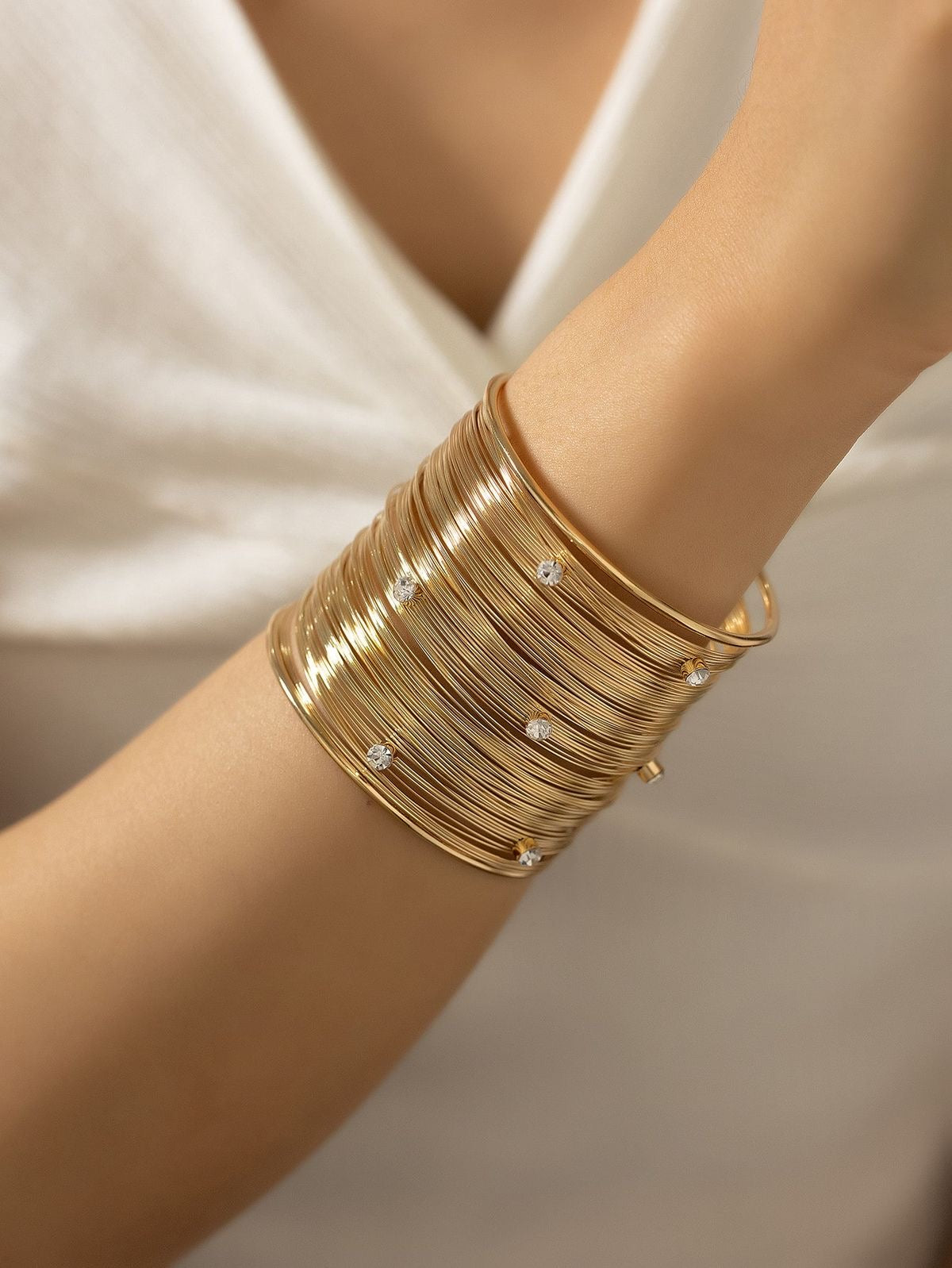 Diamond Threaded Cuff Bracelet