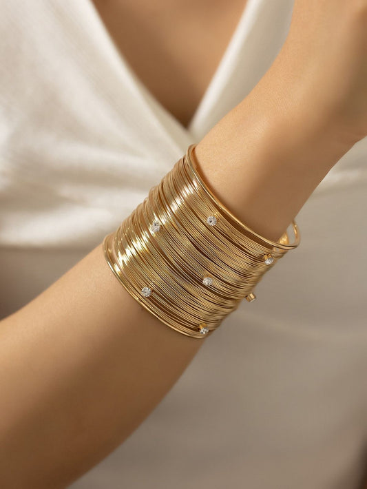 Diamond Threaded Cuff Bracelet