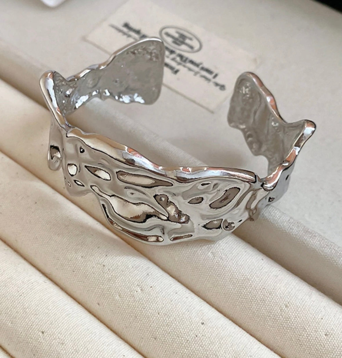 Dented Silver Bracelet Kada