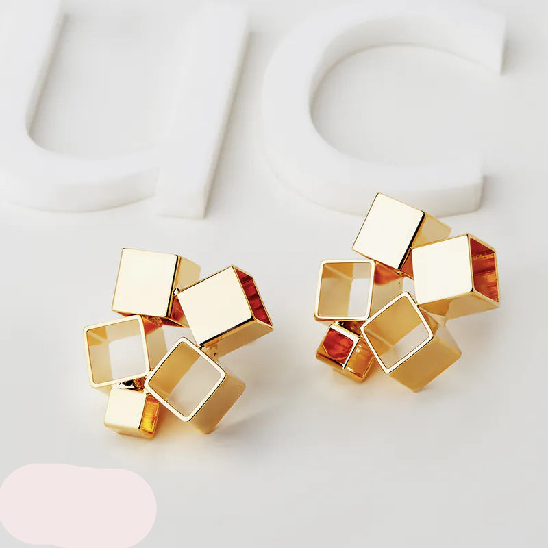 Geometric Square Studs