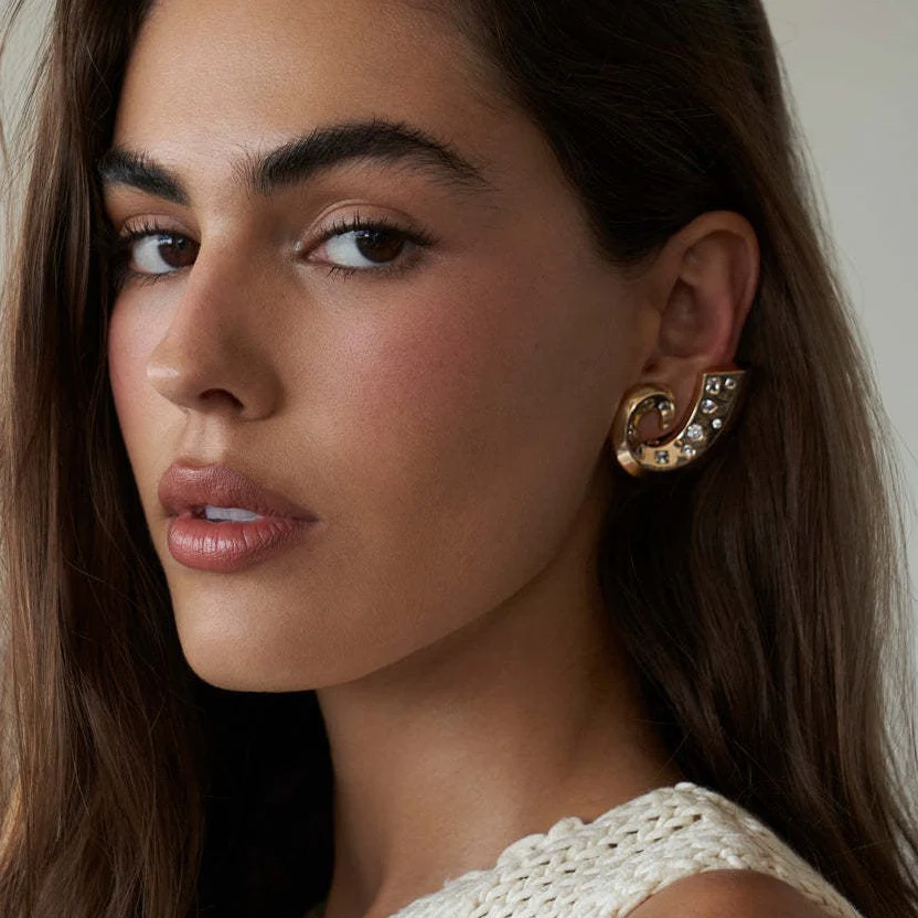 Curved Stud Earrings
