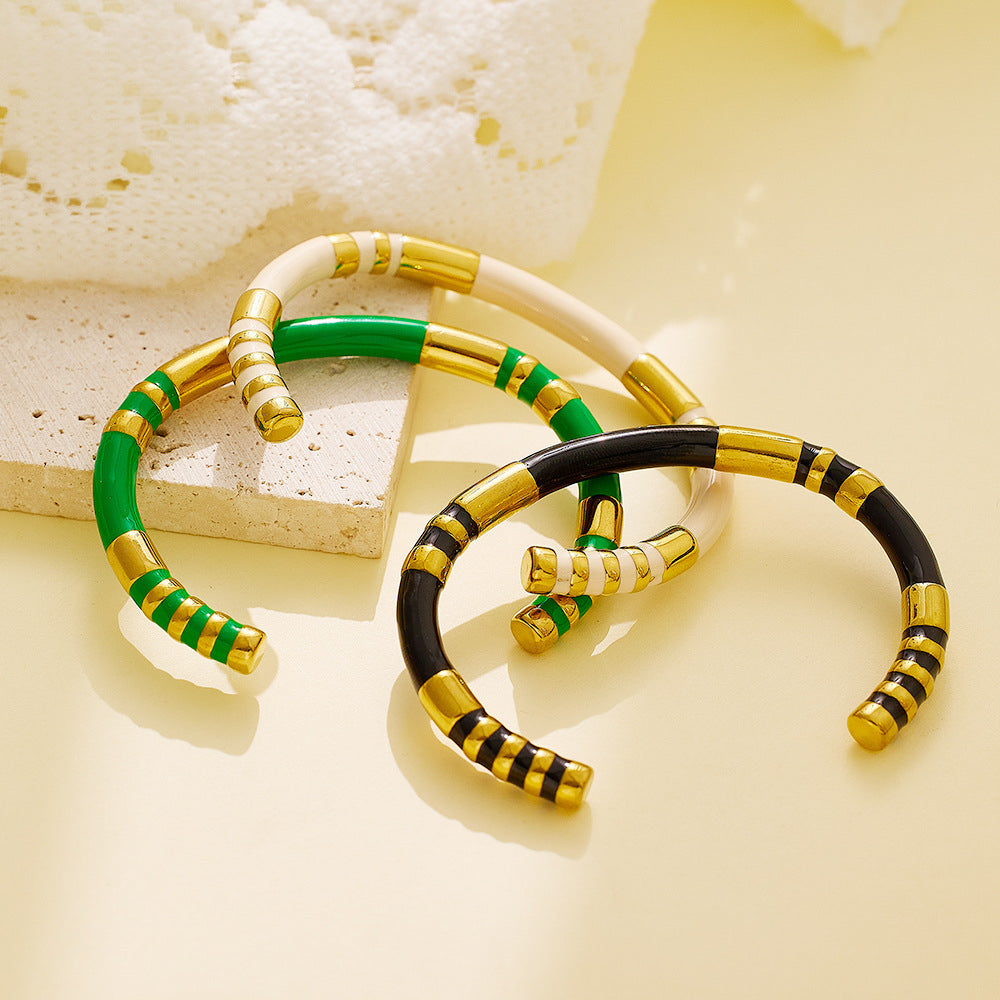 C Cuff Enamel Bracelet