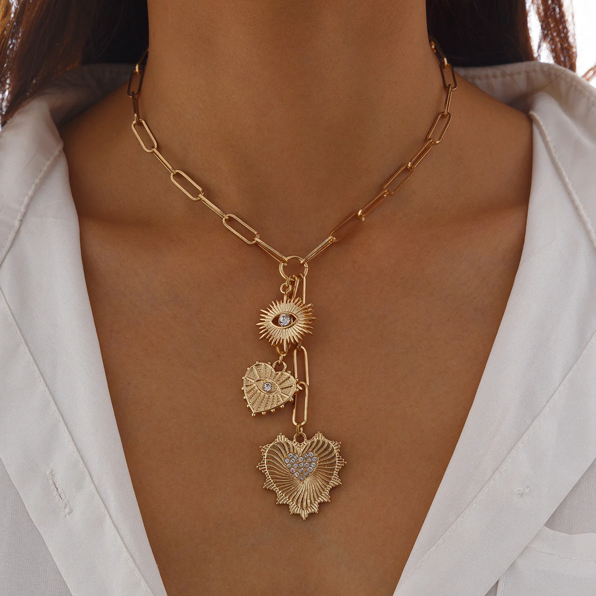 Golden Dripping Heart Necklace