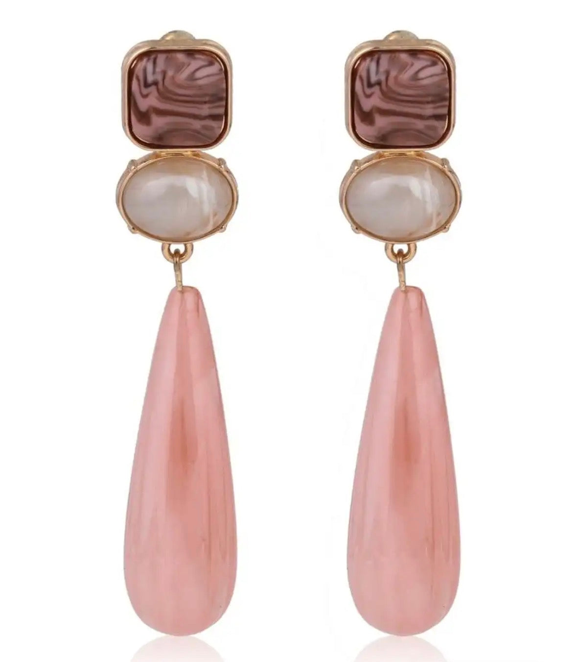 Raysa Pink Pearl Drop Earrings