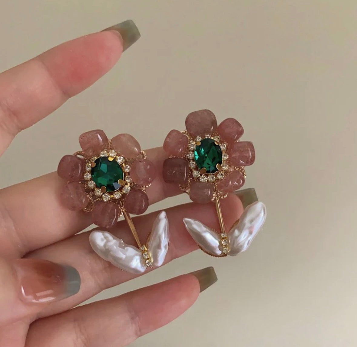 Pearl Flower Earrings