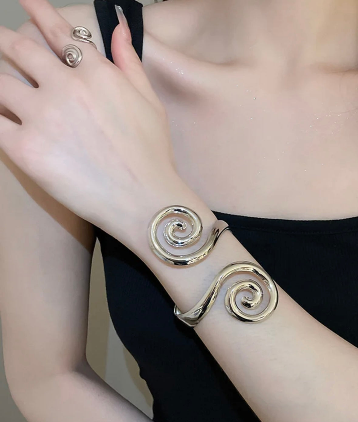 Swirl Bracelet and Rings