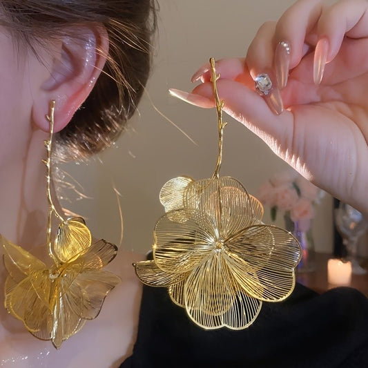 Filigree Drop Flower Earrings