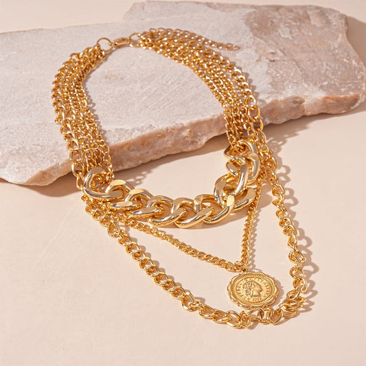 Junky Coin Layered Necklace