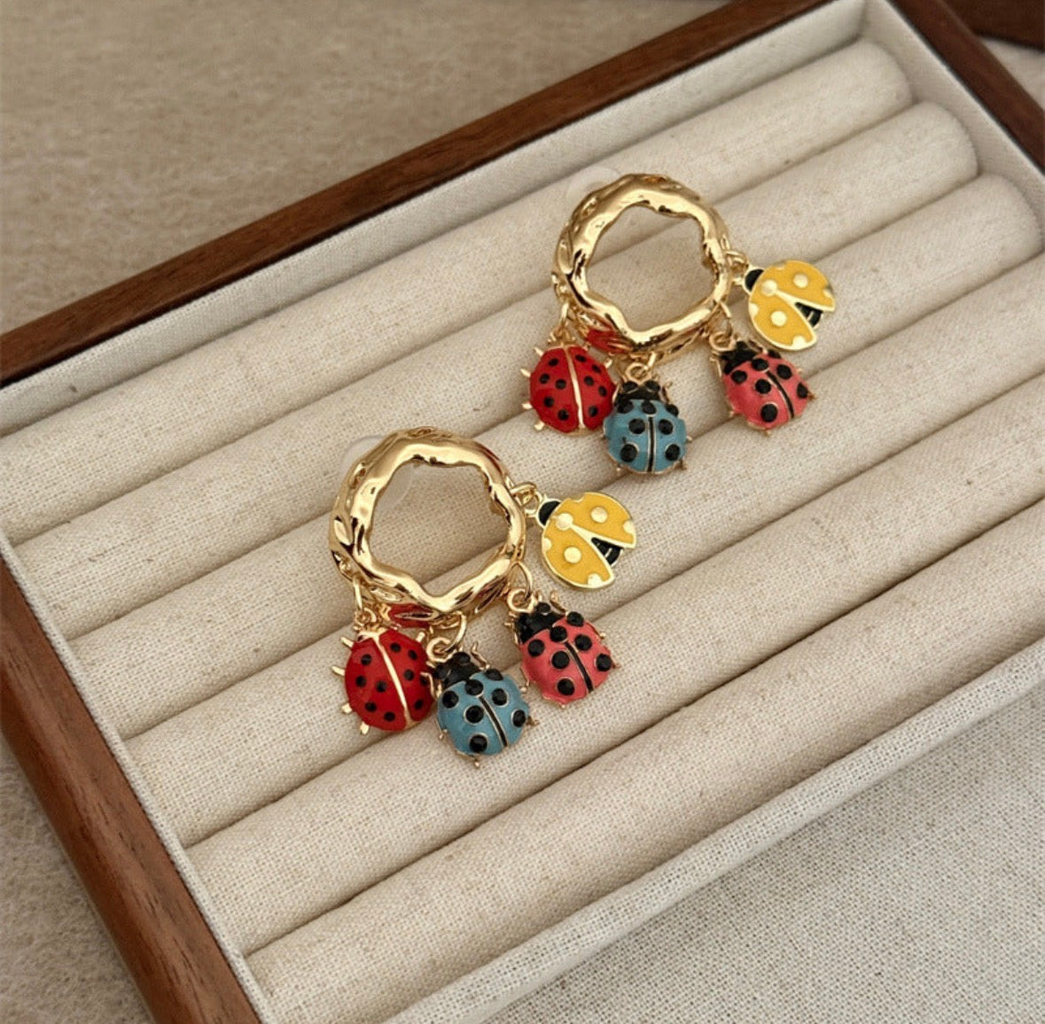 Ladybug Charm Earrings