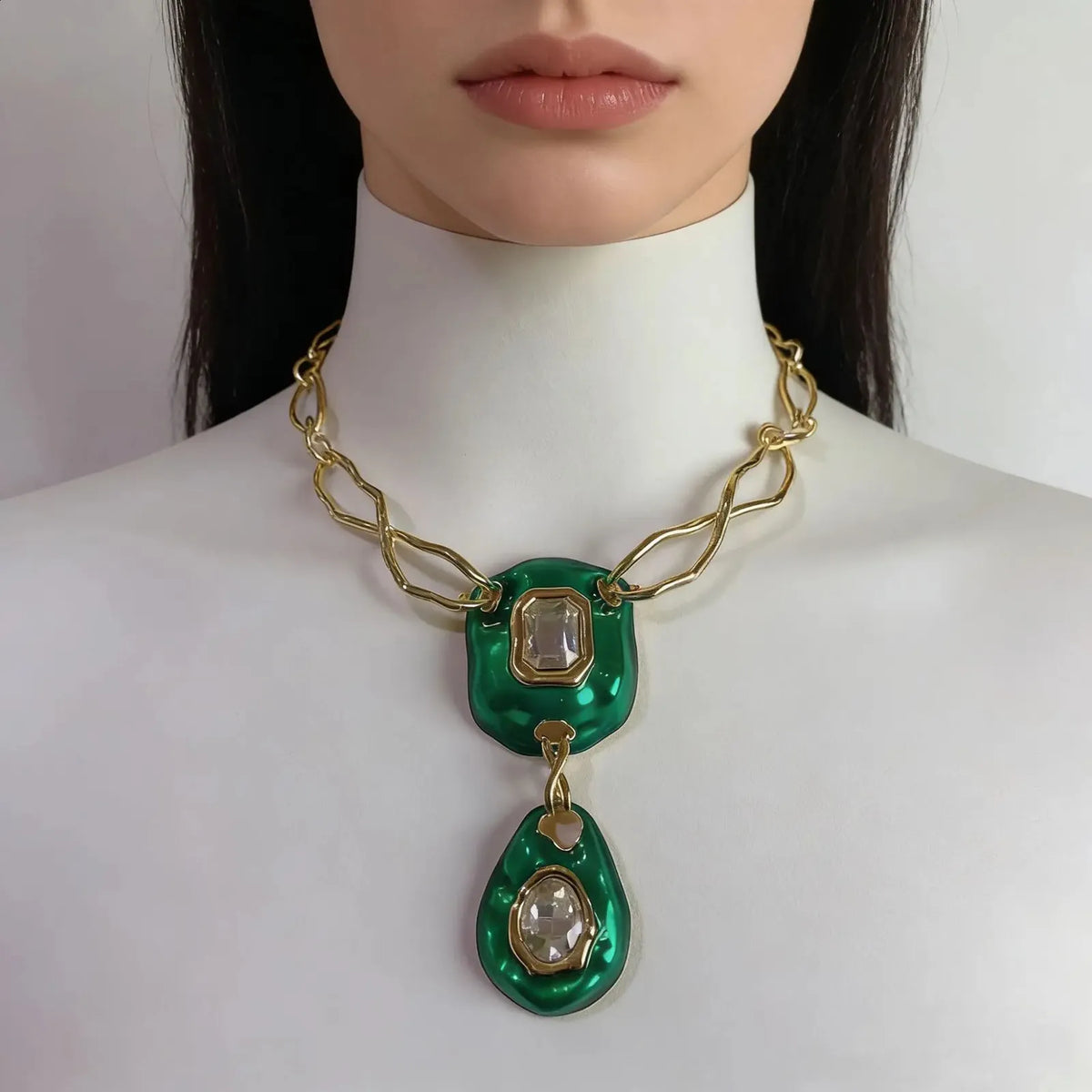 Crystal Drop Statement Necklace