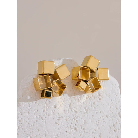 Geometric Square Studs