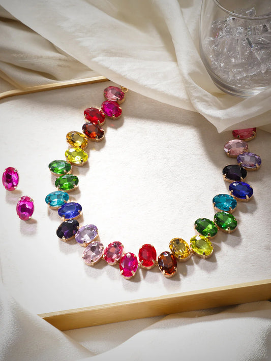 Rainbow Necklace and Earring Set