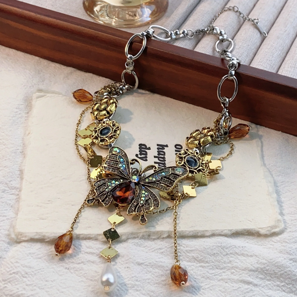Butterfly Flower Necklace