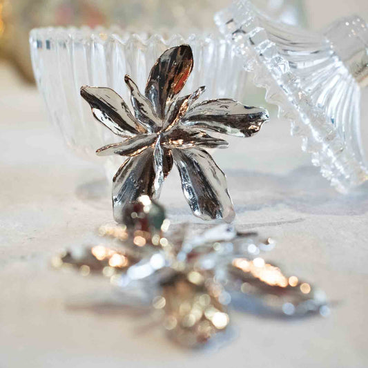 Silver Daisy Flower Earrings