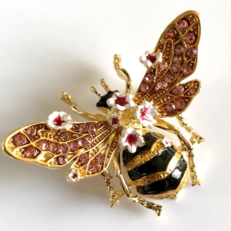 Flower Honeybee Brooch