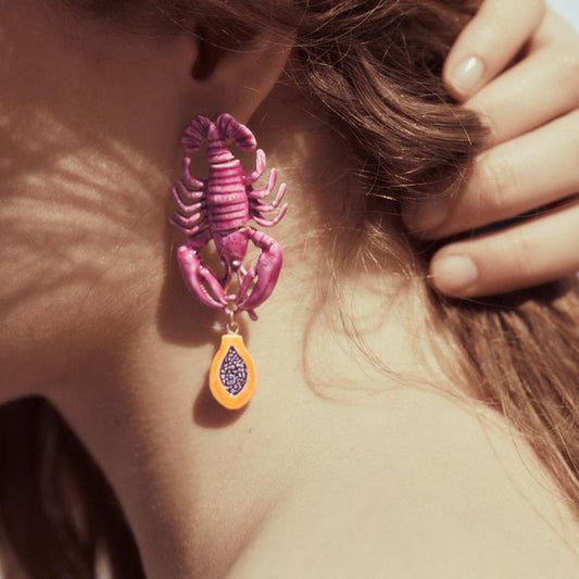 Lobster Papaya Earrings