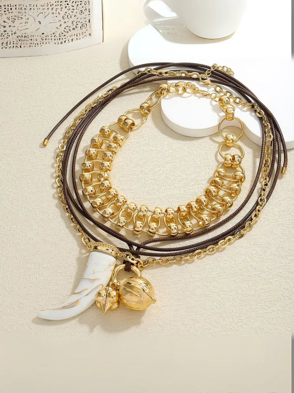 Animal Horn Layered Necklace