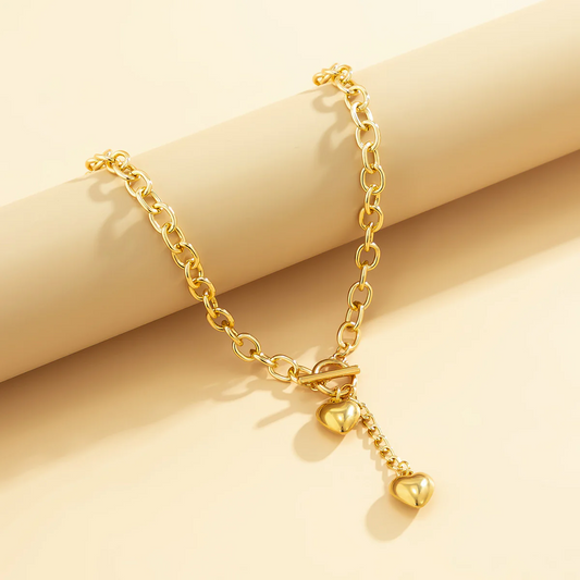 Dual Heart Toggle Necklace