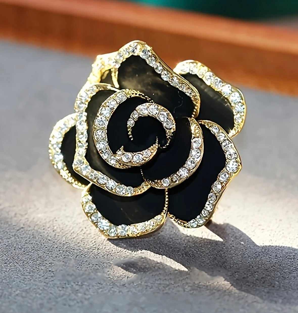 Black Rose Brooch