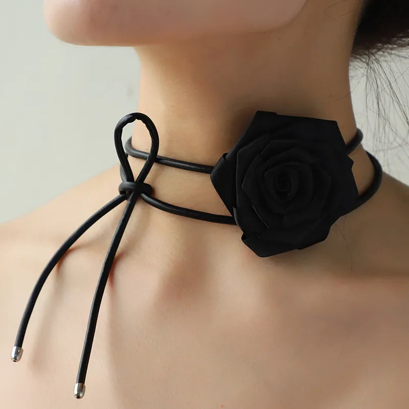 Black Rose Choker Necklace