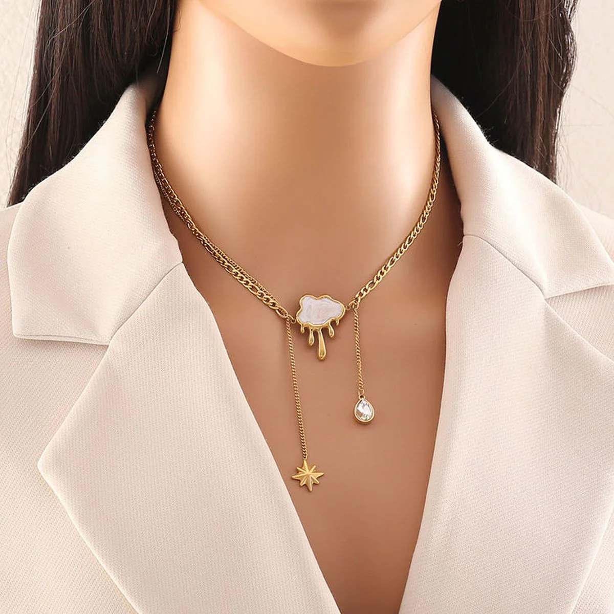 Cloud Drop Necklace – Hermosa Accessoriess - Main Image