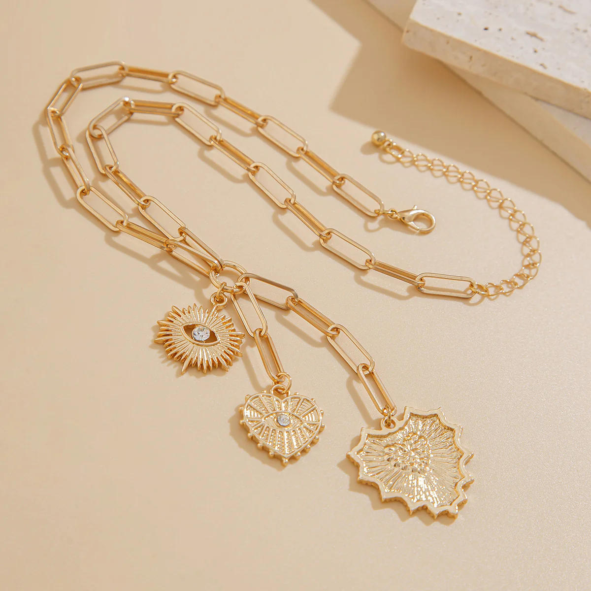 Golden Dripping Heart Necklace
