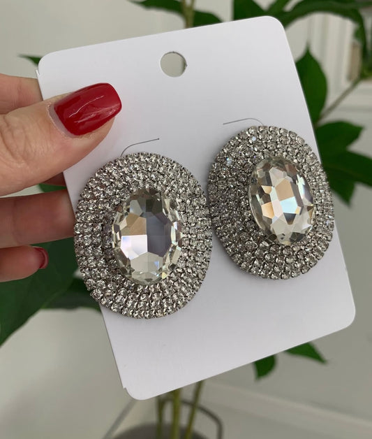 Oval Diamond Studs