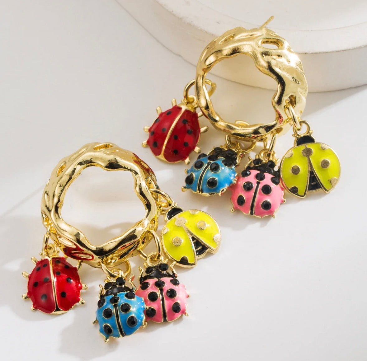 Ladybug Charm Earrings