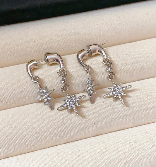 Star Front and Back Earrings
