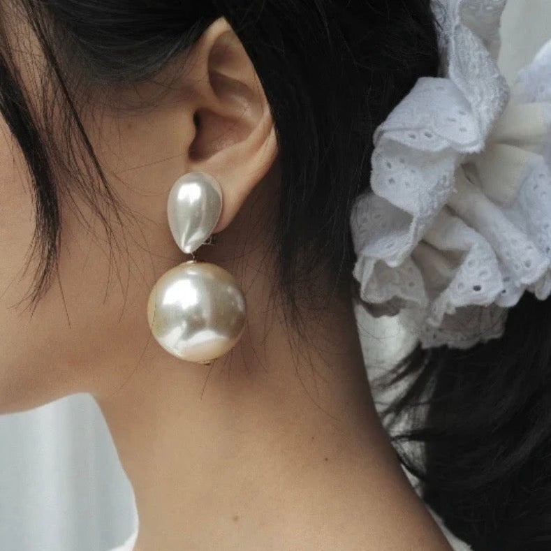 Milky White Bulb Drop Studs