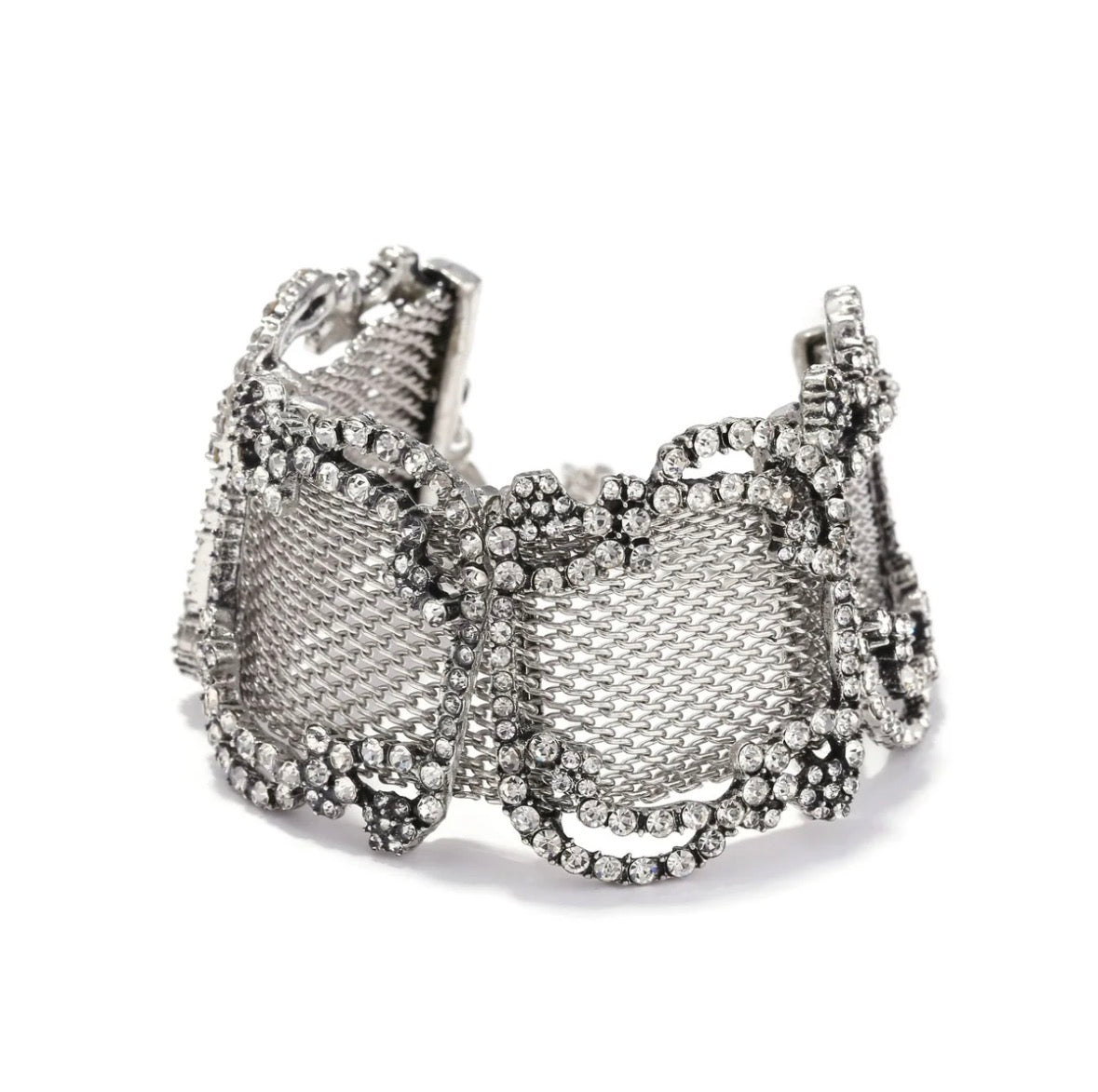 Silver Mesh Diamond Bracelet