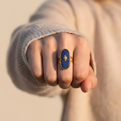 Blue Marquise Ring